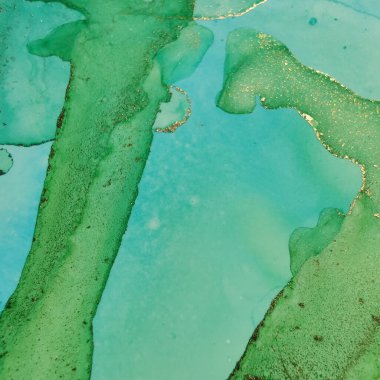 Mavi Alkol Mürekkebi Mermeri. Beyaz Su Boyası Mermeri. Folil Mermer Suluboya. Metal Su Rengi Arkaplanı. Yeşil Sanat Boyası. Altın doğulu arka plan. Akışkan Zarif Doku. Modern Soyut Resim.