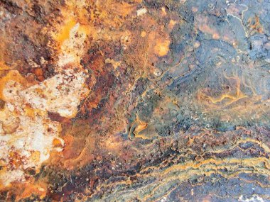 Kırmızı Vintage Çelik Çürüğü. Metal Rustik levha paslanması. Paslı Duvar Arkaplanı. Metal Aşınma Arkaplanı. Çelik Yapı Arkaplanı. Eski Grunge Yapısı. Kahverengi Bakır Aşınması. Metal Koyu Paslı Yüzey.