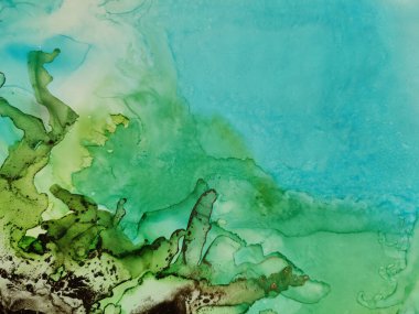 Altın rengi mermer. Altın Alkol Mürekkep Tablosu. Parlak Alkol Mürekkebi Arkaplanı. Mavi Doğu Suluboya. Folyo yağlı boya. Yeşil Mermer Arkaplan. Hafif Zarif Parıltı. Lüks Soyut Şablon.