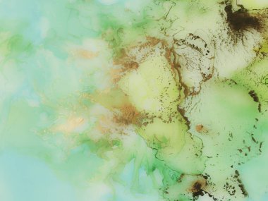 Yeşil Su Renkli Mermer. Lüks Alkol Mürekkebi Mermeri. Foil Gradyan Suluboya. Mavi Mermer Arkaplan. Altın yağlı boya. Parlak Alkol Mürekkep Suluboya. Hafif Zarif Desen. Modern Soyut Resim.