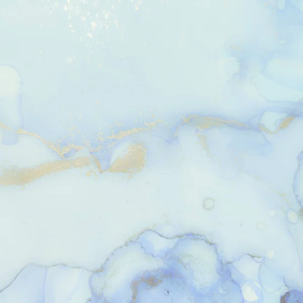 Gold Aquarell Marmor Vorhanden Goldene Alkoholfarbe Marmor Blauer Marmor Hintergrund — Stockfoto