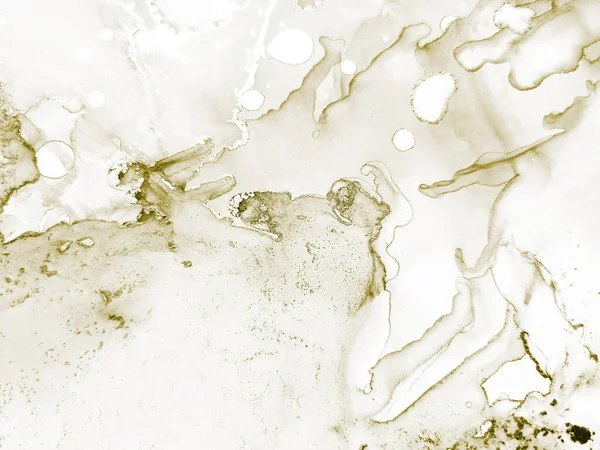 Goud Water Color Glitter Alcohol Inkt Achtergrond Goud Licht Gouden — Stockfoto