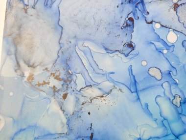 Folyo Alkol Mürekkebi Mermeri. Mavi Mermer Arkaplan. Metal Su Rengi Arkaplanı. Altın doğulu suluboya. Altın Su Renk Tablosu. Altın Sanat Boyası. Hafif Zarif Desen. Modern Soyut Resim.