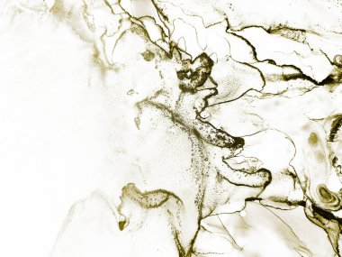 Altın Su Rengi Parıltısı. Parlak Alkol Mürekkebi Grunge. Folil Grunge arka planı. Su Boyası Arkaplanı. Altın mürekkep boyası. Altın beyazı lüks boyama. Hafif Lüks Şablon. Beyaz Altın Arkaplan.