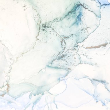 Altın rengi mermer. Parlak Su Rengi Arkaplanı. Folil Oriental Arkaplan. Mavi Sanat Boyası. Altın Alkol Mürekkebi Mermeri. Yeşil Mermer Suluboya. Hafif Zarif Doku. Modern Soyut Resim.