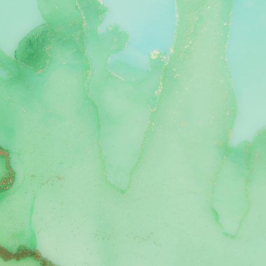 Yeşil Alkol Mürekkebi Mermeri. Bronz Su Rengi Arkaplanı. Altın yağlı boya. Altın Su Renk Tablosu. Folil Mermer Suluboya. Mavi Gradyan Arkaplan. Hafif Zarif Doku. Lüks Soyut Şablon.