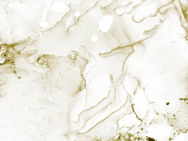 Altın rengi Grunge. Beyaz Alkol Mürekkep Tablosu. Altın Sanat Boyası. Altın Lüks Şablon. Alkol Mürekkebi Geçmişi. Hafif Zarif Doku. Tahıl Altın Arkaplan. Folyo Parlatıcı Arkaplanı.