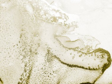 Altın Su Rengi Parıltısı. Altın Sanat Boyası. Foil Soyut Arkaplan. Altın Işık Şablonu. Beyaz Alkol Mürekkebi Grunge. Alkol Mürekkebi Geçmişi. Hafif Grunge Arkaplanı. Sıvı Lüks Parlatıcı.
