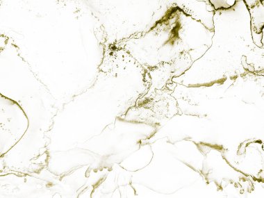 Altın Alkol Mürekkebi Grunge. Altın Sanat Boyası. Hafif Zarif Doku. Su Boyası Arkaplanı. Tahıl Gradyan Arkaplanı. Altın beyazı altın boyama. Beyaz Su Renkli Grunge. Parlak Parıldayan Arkaplan.