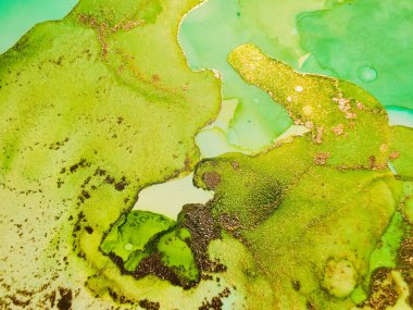 Altın rengi mermer. Mavi Soyut Suluboya. Mavi mürekkep boyası. Altın Işık Zarif Parıltısı. Modern Soyut Ressamlık. Yeşil Su Rengi Arkaplanı. Mavi Alkol Mürekkebi Mermeri. Altın Mermer Arkaplan.