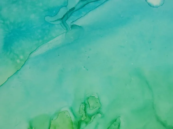 Blå Alkoholmarmor Grön Orientalisk Akvarell Teal Water Color Canvas Blå — Stockfoto