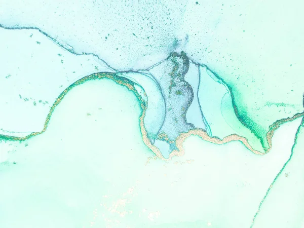 Altın Alkol Mürekkebi Mermeri. Altın Sıvı Zarif Parıltısı. Altın Mermer Arkaplan. Lüks Soyut Şablon. Mavi Su Renk Tablosu. Mavi Doğu Suluboya. Mavi Sanat Boyası. Yeşil Su Rengi Arkaplanı.