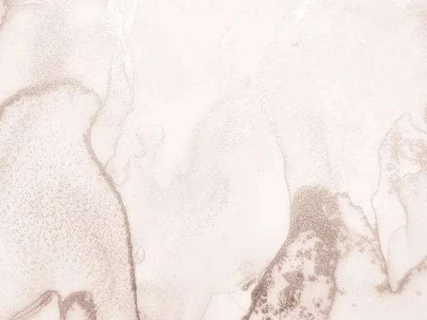 Marbre Couleur Marron Doré Alcool Encre Fond Blanc Peinture Abstraite — Photo