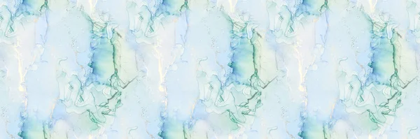 Синий Алкогольный Чернильный Мрамор Роскошный Мрамор Цвета Воды Зеленый Градиент — стоковое фото