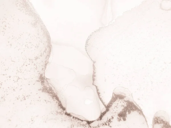 Parlak Kahverengi Mermer Kahverengi Mürekkep Boyası Parlak Soyut Özgeçmiş Beyaz — Stok fotoğraf