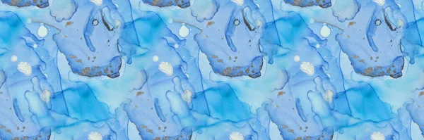 Kék Színű Márvány Kék Absztrakt Vízfesték Luxus Zökkenőmentes Sablon Geode — Stock Fotó