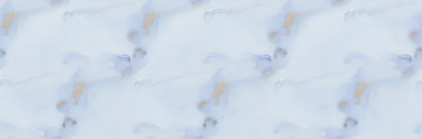 Blauwe Alcohol Inkt Marmer Vloeibare Naadloze Herhaling Goud Marmeren Achtergrond — Stockfoto