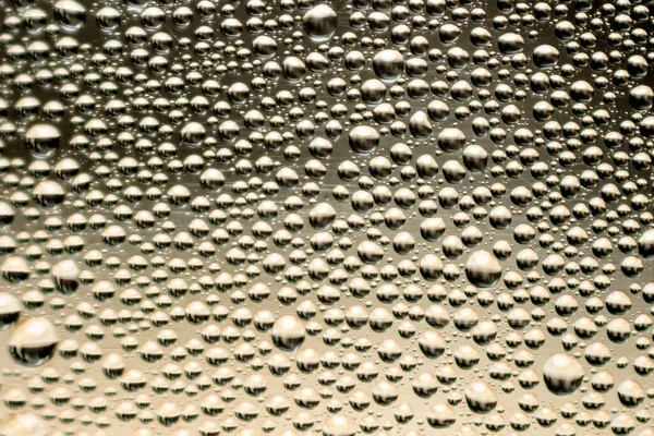 Many Drops Condensate Glass Macro Photography Background — Fotografia de Stock
