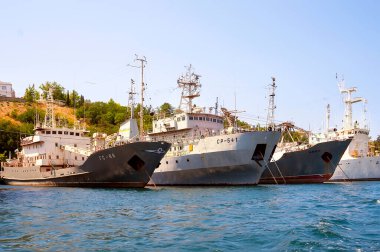 SEVASTOPOL, CRIMEA - 11 July 2015: oceanographic research vessels 