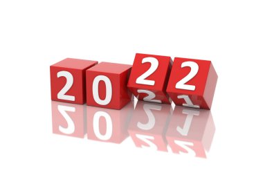 Yeni Yıl 2022 Yaratıcı Tasarım Konsepti - 3B Hazırlanmış Resim