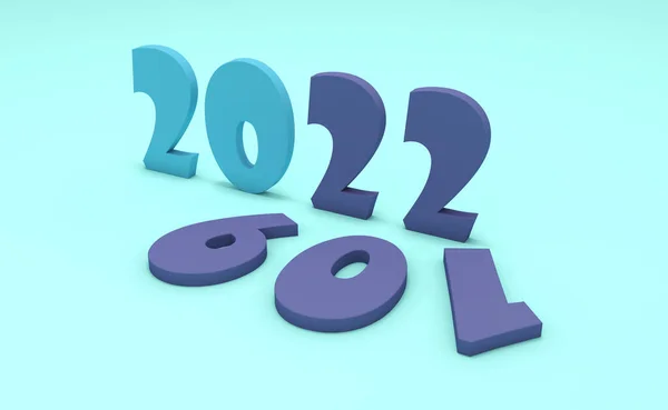 New Year 2022 Creative Design Concept Rendered Image — 스톡 사진