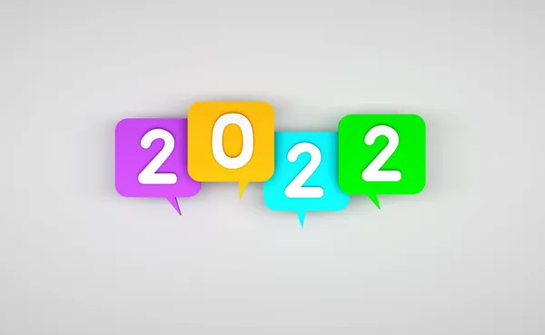 Año Nuevo 2022 Concepto Diseño Creativo Imagen Renderizada —  Fotos de Stock