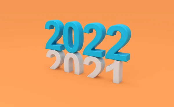 2022年新年创意设计概念 3D渲染图像 — 图库照片