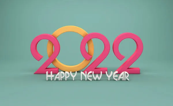 New Year 2022 Creative Design Concept Rendered Image — Stock Photo, Image