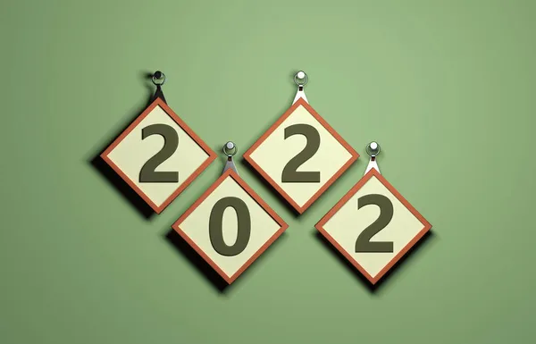 Nieuwjaar 2022 Creatief Ontwerpconcept Rendered Image — Stockfoto