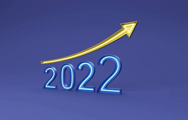 Nyår 2022 Kreativ Design Koncept Med Arrow Rendered Image — Stockfoto