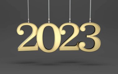 Yeni Yıl 2023 Yaratıcı Tasarım Konsepti - 3B Hazırlanmış Resim
