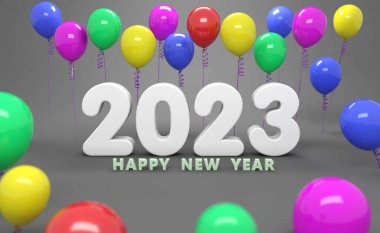 Yeni Yıl 2023 Yaratıcı Tasarım Konsepti - 3B Hazırlanmış Resim