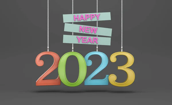 New Year 2023 Creative Design Concept Rendered Image — Stock fotografie