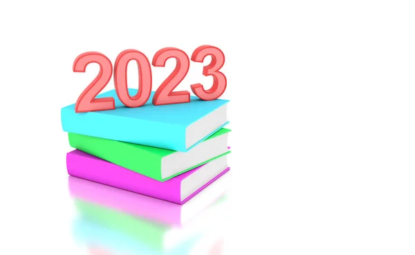 New Year 2023 Creative Design Concept Books Rendered Image - Stock-foto