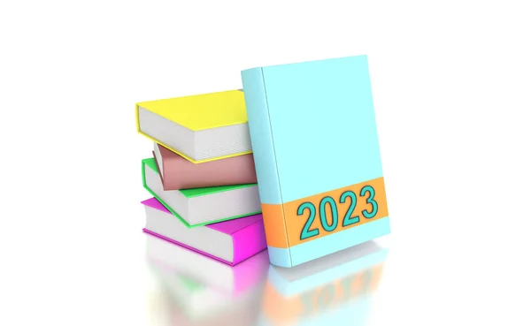 New Year 2023 Creative Design Concept Books Rendered Image — Photo