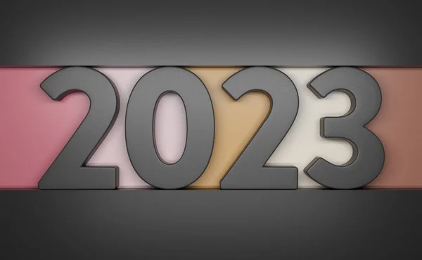 New Year 2023 Creative Design Concept Rendered Image — Stockfoto