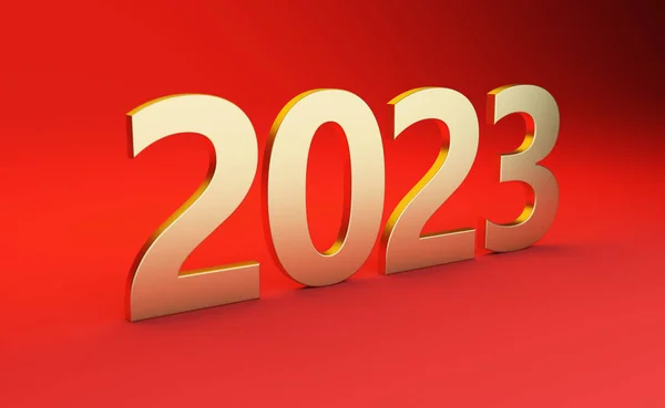 New Year 2023 Creative Design Concept Rendered Image — Foto Stock