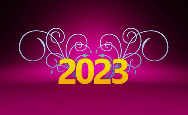 New Year 2023 Creative Design Concept Rendered Image — Stock fotografie