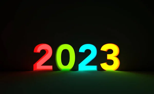 New Year 2023 Creative Design Concept Rendered Image — Stock Photo, Image