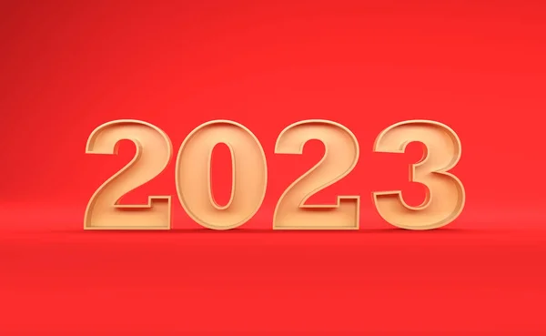 New Year 2023 Creative Design Concept Rendered Image — 图库照片