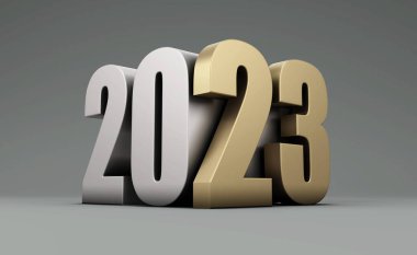 Yeni Yıl 2023 Yaratıcı Tasarım Konsepti - 3B Hazırlanmış Resim