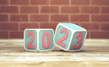 Yeni Yıl 2023 Yaratıcı Tasarım Konsepti - 3B Hazırlanmış Resim