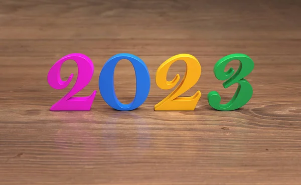 New Year 2023 Creative Design Concept Rendered Image — Stock Photo, Image