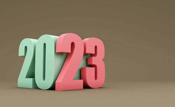New Year 2023 Creative Design Concept Rendered Image — Foto Stock