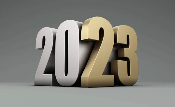 New Year 2023 Creative Design Concept Rendered Image — Foto Stock