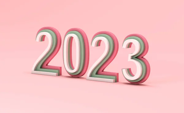 New Year 2023 Creative Design Concept Rendered Image — Stock fotografie