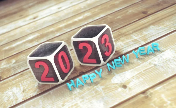 New Year 2023 Creative Design Concept Rendered Image — Stock fotografie