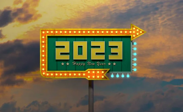 New Year 2023 Creative Design Concept Rendered Image — 스톡 사진
