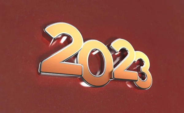 New Year 2023 Creative Design Concept Rendered Image — Stok fotoğraf