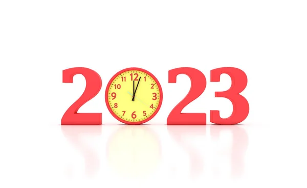 New Year 2023 Creative Design Concept Clock Rendered Image — Foto de Stock